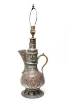 Persian Middle Eastern Copper Samovar Pot Lamp
