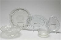 Vintage Clear Glass Serving Pieces, 5