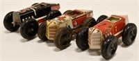 (3) Marx Tin Windup Boat Tail Racer Parts Cars