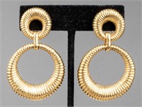 Vintage 18K Yellow Gold Detachable Drop Earrings