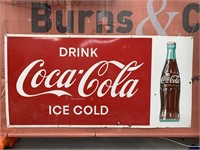 Original Coca Cola Enamel Sign 6x3. Dated 7/67.