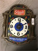 Schmidt Beer clock light, works, plastic