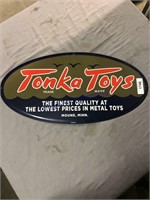 Tonka Toys tin sign, 12 x 24