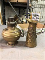Brass pitcher 8", brass lamp base