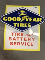 Good Year Tires tin sign, 14 x 18
