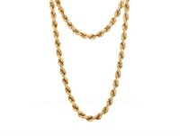 9ct rosey yellow gold rope chain necklace