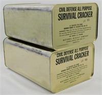 * 2 Tins of Civil Defense Crackers - 6 3/4 lbs,