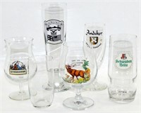 * 6 Miscellaneous German Beer Glasses