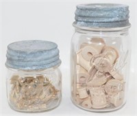 2 Small Mason Jars with Lids & Mini Clothes Pins