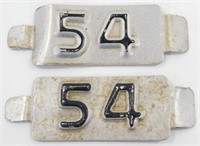 1954 Metal License Plate Year Tabs