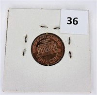 1972 O Lincoln Penny with Die Crack