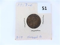 1957-D B/E Penny