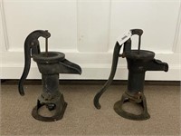 Pair of Black Cast Iron Hand Water Pumps