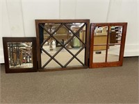 3 Refinished Wall Mirrors