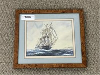 Marshall W. Joyce Sailing Schooner Watercolor