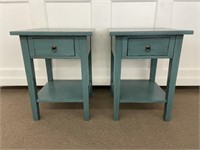 Pair of Painted Single Drawer End Stands