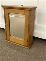 Oak Medicine Cabinet w/ Beveled Mirror