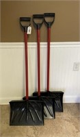 3 New Red & Black Snow Shovels