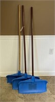 3 Blue Pusher Snow Shovels