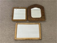 3 Oak Framed Mirrors