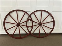 Pair of 40 inch Antique Wooden Wagon Wheels