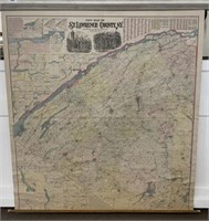 Edgar Blankman St. Lawrence County Wall Map 1890's