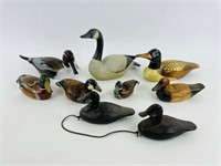 Group of 9 Contemporary Wooden Duck Decoys
