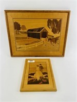 2 Wooden Marquetry Pictures