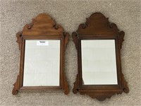 2 Cherry Chippendale Style Mirrors