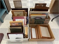 4 Boxes of Picture Frames & Artwork