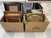 2 Boxes of Mirrors and Picture Frames
