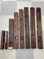 8 Antique Wooden Levels