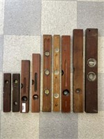 9 Antique Wooden Levels