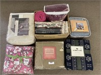 Group of New Blankets, Sheets & Table Cloths