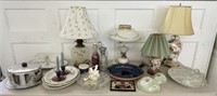 Table Lot of Kitchenware, Lamps & Decorative Acces