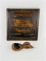 Chinese Wooden Chalk Line & Wooden Tray