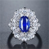 3.7ct Sri Lanka Royal Blue Sapphire Ring 18k Gold