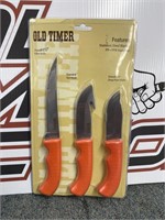 Old Timer (3) Knife Set with Sheath