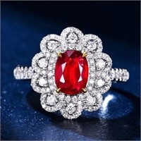2ct natural pigeon blood red ruby 18k gold ring