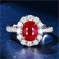 2.3ct natural pigeon blood red ruby ring 18k gold