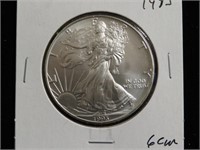 1993 1 OZ .999 SILVER EAGLE GEM