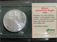 2003 1 OZ .999 SILVER EAGLE GEM