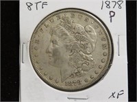 1878 P MORGAN SILVER DOLLAR 8TF 90%