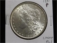 1881 P MORGAN SILVER DOLLAR 90%