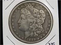 1885 O MORGAN SILVER DOLLAR 90%