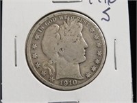 1910 S BARBER HALF DOLLAR 90%