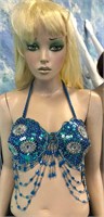 Fabulously sexy sequined belly dance bra top