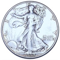 1938-D Walking Liberty Half Dollar ABOUT UNC