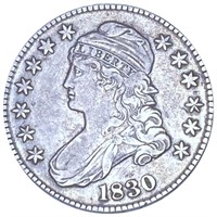 1830 Capped Bust Half Dollar ABOUT UNCIRCULATED