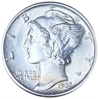 1937-S Mercury Silver Dime UNCIRCULATED